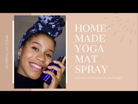 How to make an antiviral and antibacterial homemade Yoga mat spray! Also great as hand sanitizer!