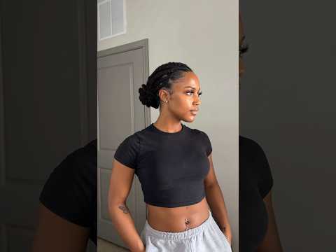 Braided my locs now time to put them in a bun! 🤭 great protective style between retwists