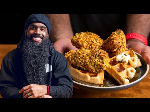 Making Vegan CHICKEN AND WAFFLES that YOU’LL Actually want to try! | Vegan and Vegetarian Meals