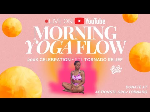 30 Minute Morning Yoga LIVESTREAM for EVERYONE! | 200K Celebration 🩷🩷🩷 + STL Tornado Relief