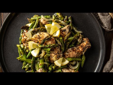 Basil Roasted Chicken with Asparagus