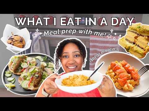 High-Protein Vegan What I Eat in a Day (100g+ Protein) | Meal Prep with Me!!