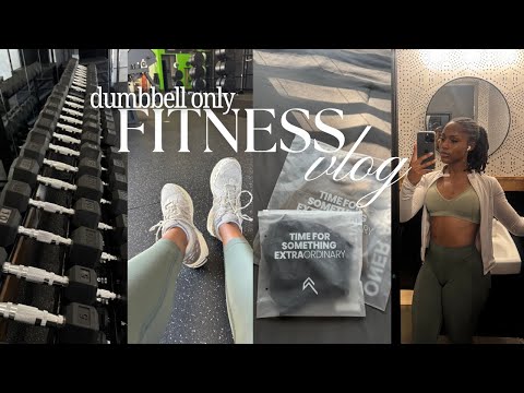 Fitness Vlog:dumbbell only leg day! shy girl workout, grwm for the gym, oneractive haul, book review