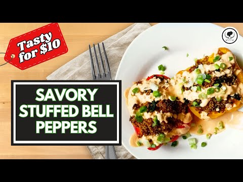 The Most Delicious Stuffed Bell Peppers for Under $10!? | @AfroVeganSociety