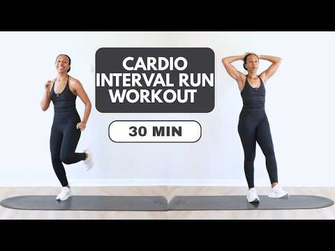 30 Min Cardio Interval Run Workout | Do this to GET YOUR STEPS IN and SWEAT!