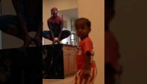Surprising my son with SpiderDad..